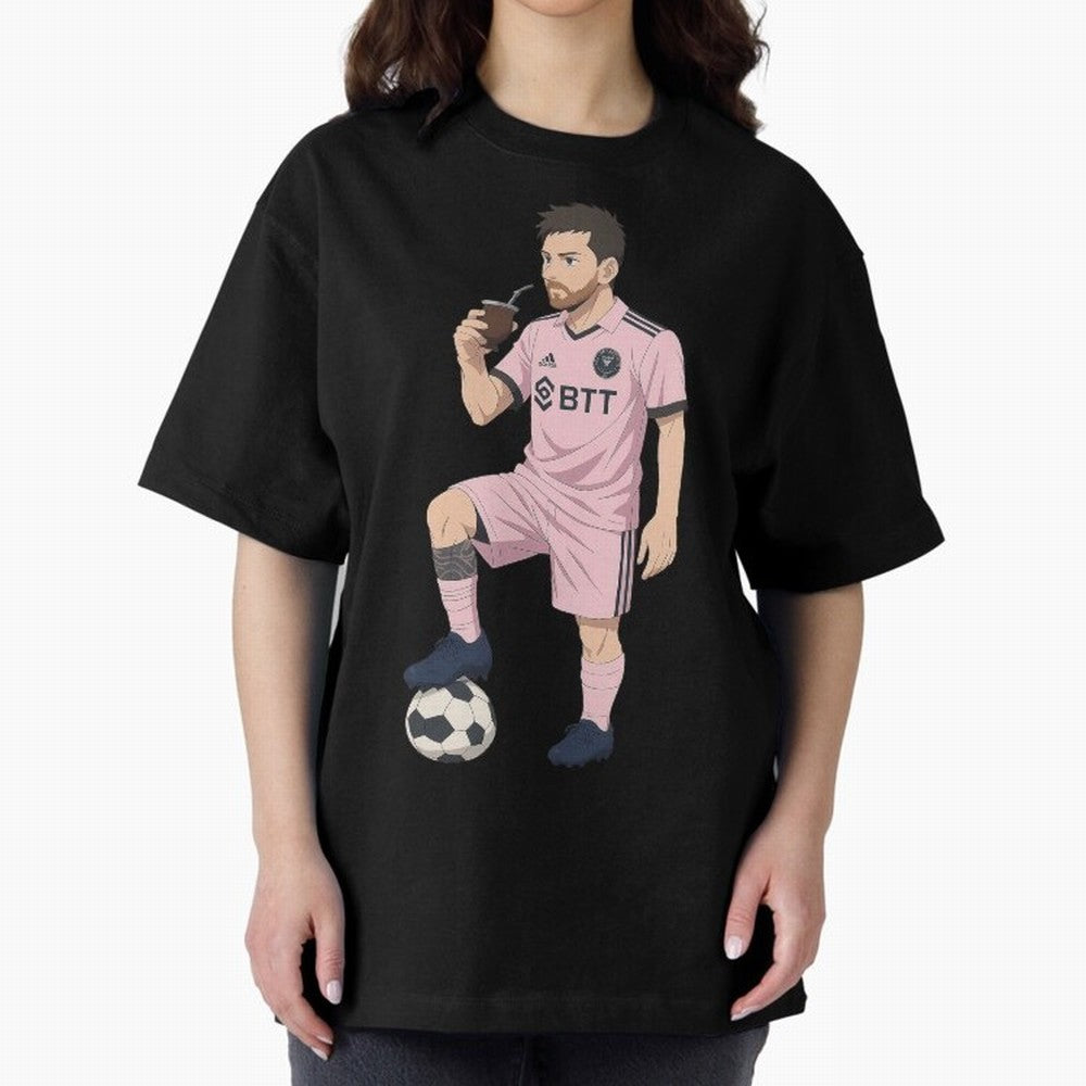 Lionel Messi Anime Style Drinking Mate - The Goat Inter Miami Classic T-Shirt Fuel Your Fan Pride for FIFA World Cup 2026 USA Canada Mexico Driven by Neymar, Argentina Energy, Tournament Hype, Historic Matchups, Family Viewing Parties and Global