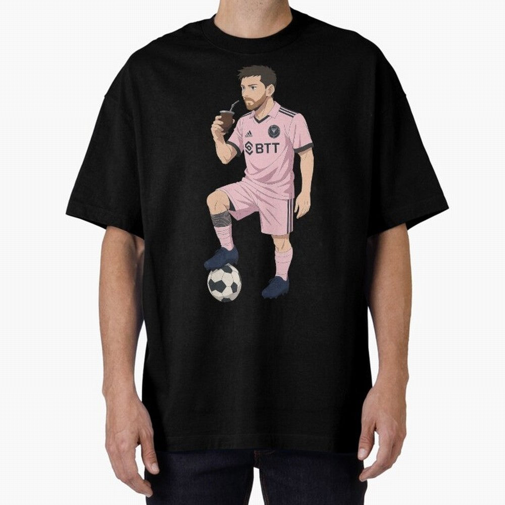 Lionel Messi Anime Style Drinking Mate - The Goat Inter Miami Classic T-Shirt Fuel Your Fan Pride for FIFA World Cup 2026 USA Canada Mexico Driven by Neymar, Argentina Energy, Tournament Hype, Historic Matchups, Family Viewing Parties and Global