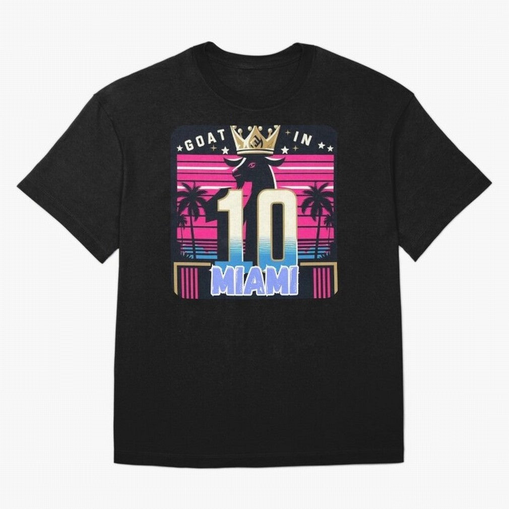 GOAT IN MIAMI | Messi Classic T-Shirt Celebrate Fan Culture around Global Football Passion for FIFA World Cup 2026 USA Canada Mexico, Made for Neymar, Haaland and Cristiano Ronaldo, France and Portugal, Match Day Excitement, Supporter Culture,