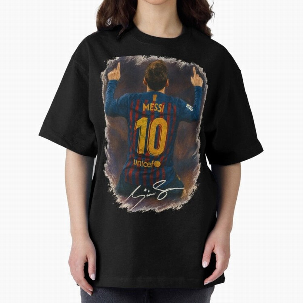 Lionel Messi Barcelona Tribute ¨C Iconic Number 10 Celebration Art Print Classic T-Shirt Share the Excitement of FIFA World Cup 2026 Group Stage Spirit, Made for Spain, Neymar, Haaland and Cristiano Ronaldo, Vintage Soccer Flavor, Modern Football