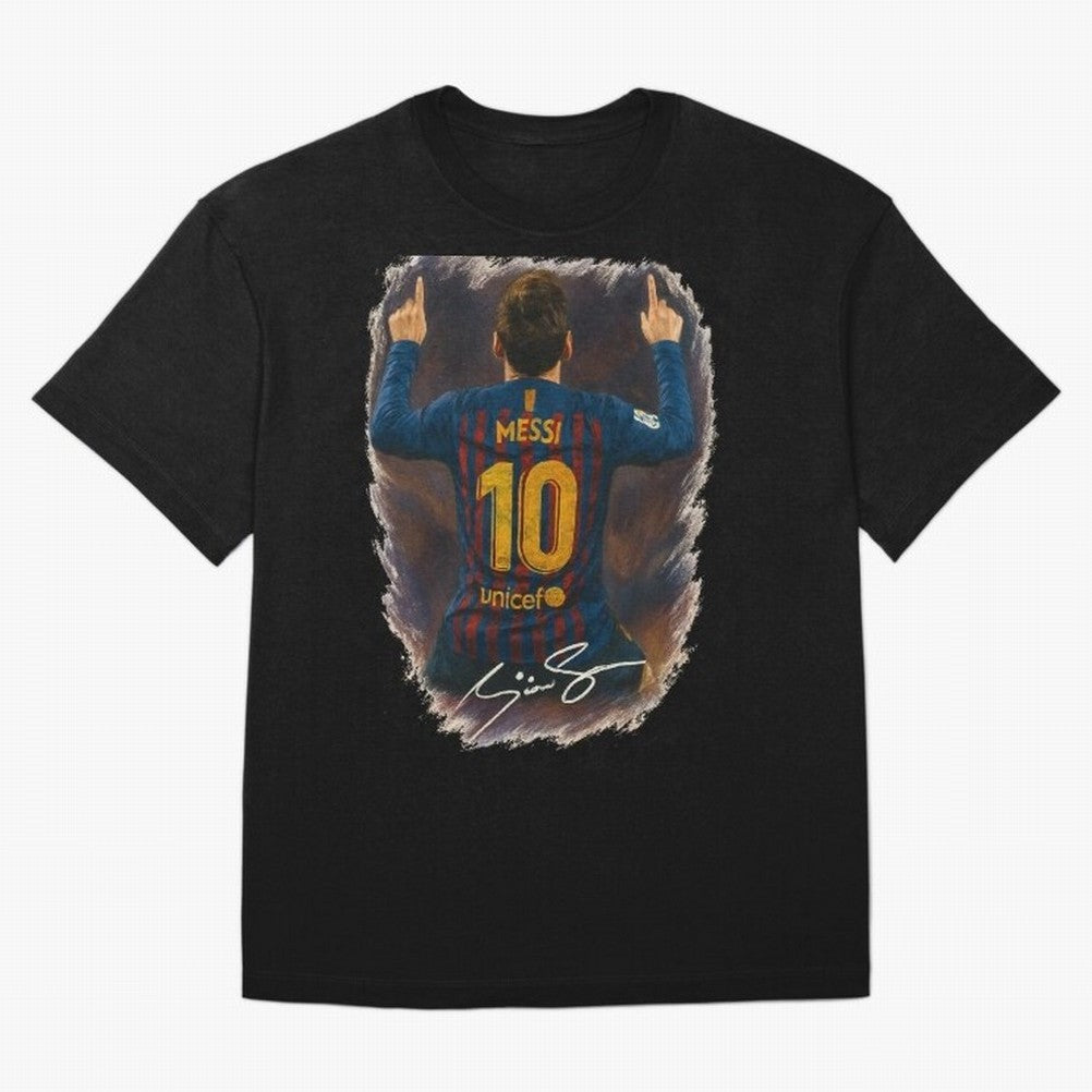 Lionel Messi Barcelona Tribute ¨C Iconic Number 10 Celebration Art Print Classic T-Shirt Share the Excitement of FIFA World Cup 2026 Group Stage Spirit, Made for Spain, Neymar, Haaland and Cristiano Ronaldo, Vintage Soccer Flavor, Modern Football