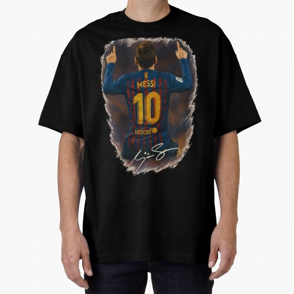 Lionel Messi Barcelona Tribute ¨C Iconic Number 10 Celebration Art Print Classic T-Shirt Share the Excitement of FIFA World Cup 2026 Group Stage Spirit, Made for Spain, Neymar, Haaland and Cristiano Ronaldo, Vintage Soccer Flavor, Modern Football
