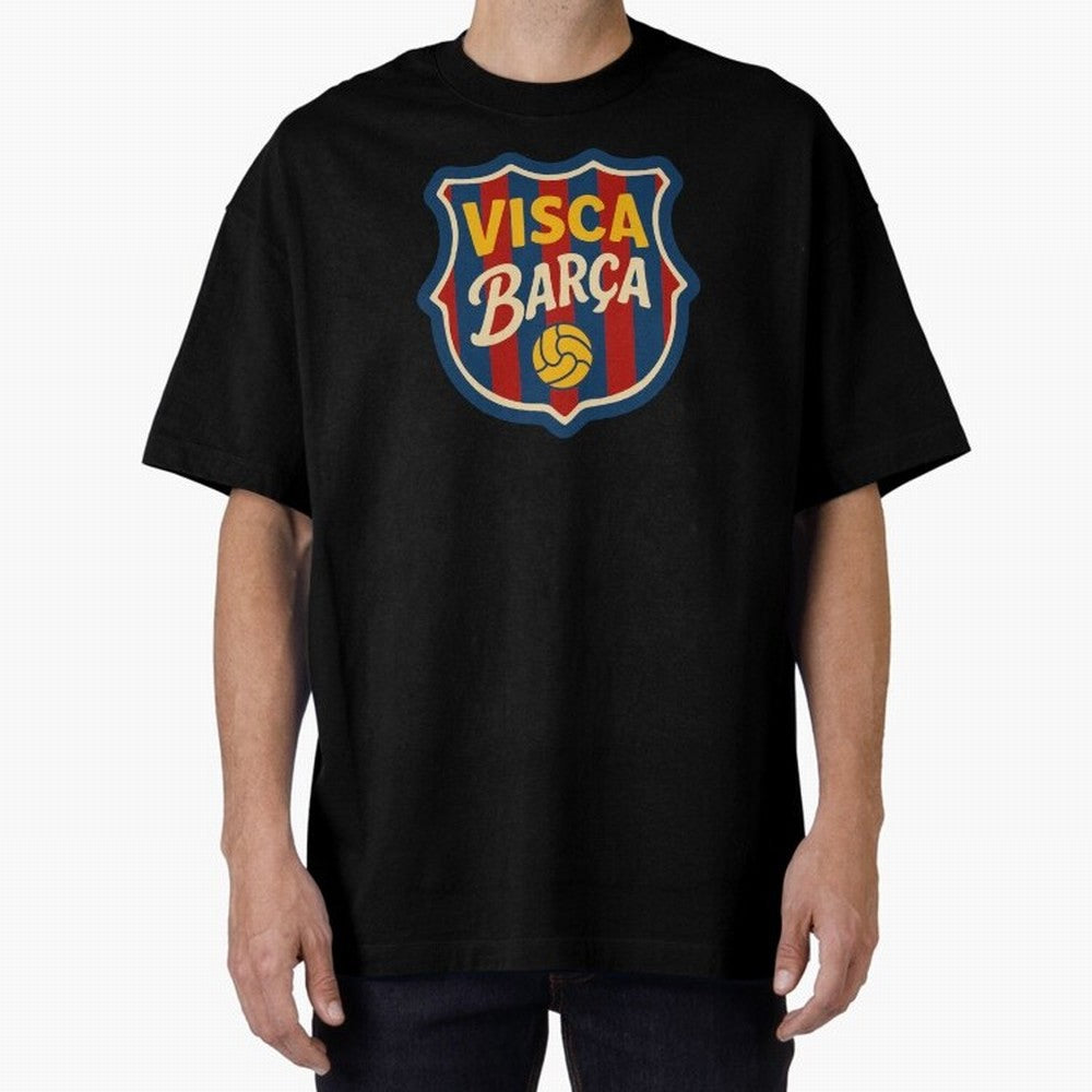 FC Barcelona Visca Barca Badge Classic T-Shirt Upgrade FIFA World Cup 2026 Group Stage for Fans of Messi and Cristiano Ronaldo and France and Portugal, Bringing Match Day Excitement, Supporter Culture, Golden Goals and Global Football Passion;