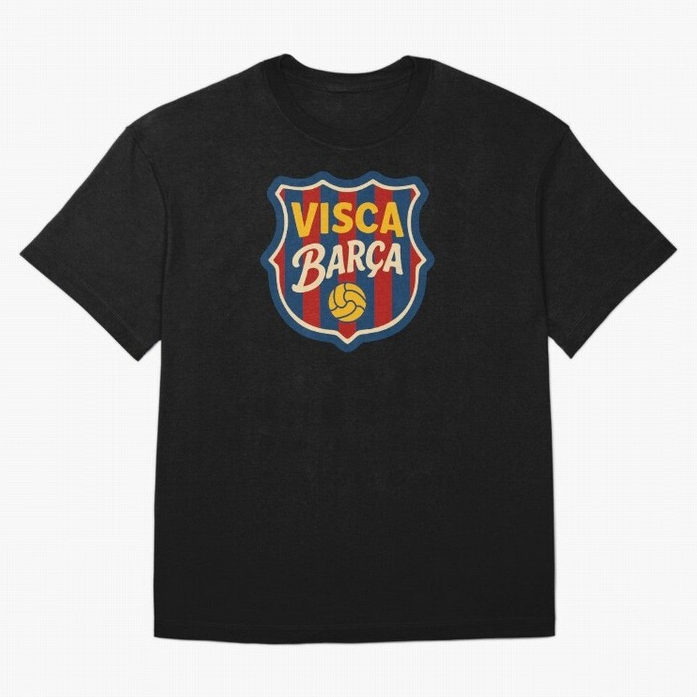 FC Barcelona Visca Barca Badge Classic T-Shirt Upgrade FIFA World Cup 2026 Group Stage for Fans of Messi and Cristiano Ronaldo and France and Portugal, Bringing Match Day Excitement, Supporter Culture, Golden Goals and Global Football Passion;
