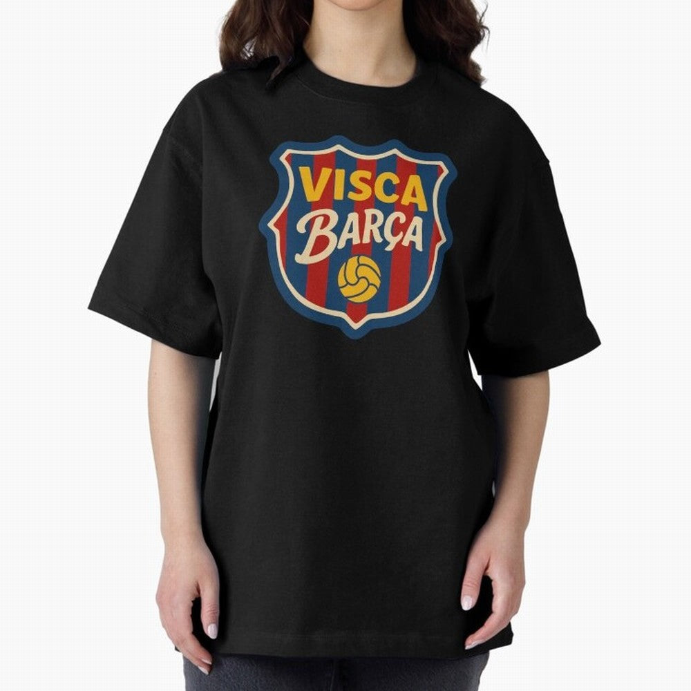 FC Barcelona Visca Barca Badge Classic T-Shirt Upgrade FIFA World Cup 2026 Group Stage for Fans of Messi and Cristiano Ronaldo and France and Portugal, Bringing Match Day Excitement, Supporter Culture, Golden Goals and Global Football Passion;