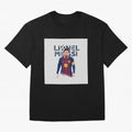 Stylized Lionel Messi Barcelona Illustration ¨C Iconic Football Artwork Oversized T-Shirt Support FIFA World Cup 2026 for Fans of CR7 and Messi and Portugal, Spain and Germany, Bringing Football History, Final Match Energy, Crowd Noise and Once in