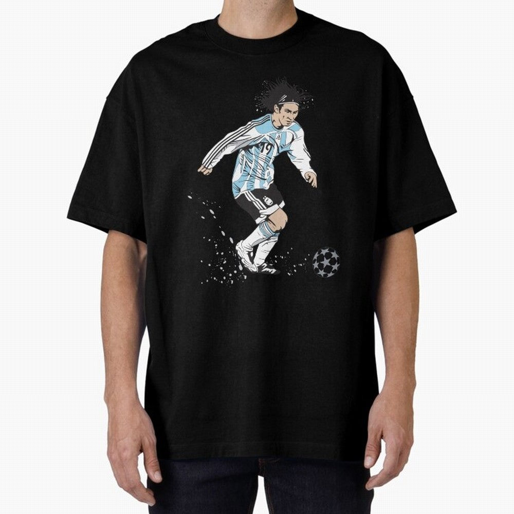 Lionel Messi runner Oversized T-Shirt Represent the Passion of FIFA World Cup 2026 for Fans of Neymar and Portugal, Bringing Game Day Rituals, Football Legends, Country Pride and the Road to the Final; Made for Collectors Who Enjoy Iconic Players,