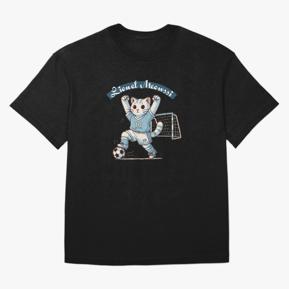 Lionel Meowssi Oversized T-Shirt Show Match Day Excitement for the FIFA World Cup 2026 Journey through Haaland and Mbappe Highlights, France Pride, Fan Favorite Moments, National Team Passion, Big Match Drama and Soccer History; Made for Collectors