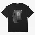 Lionel Messi Black and White Version Oversized T-Shirt Show Passion for the Stars of FIFA World Cup 2026 for Fans of Neymar and Brazil, Bringing Championship Spirit, Famous Goals, Roaring Crowds and International Football Unity; Great for