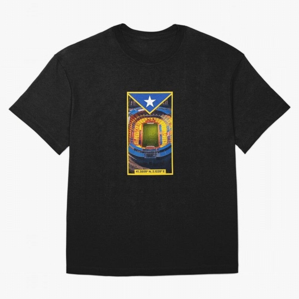 Barcelona Stadium Coordinates Graphic Essential T-Shirt Show Your Tournament Heart for Match Day Hype around FIFA World Cup 2026, Mbappe and Neymar, France, Soccer Culture, Superstar Moments, National Team Dreams and Competitive Fire; Ideal for