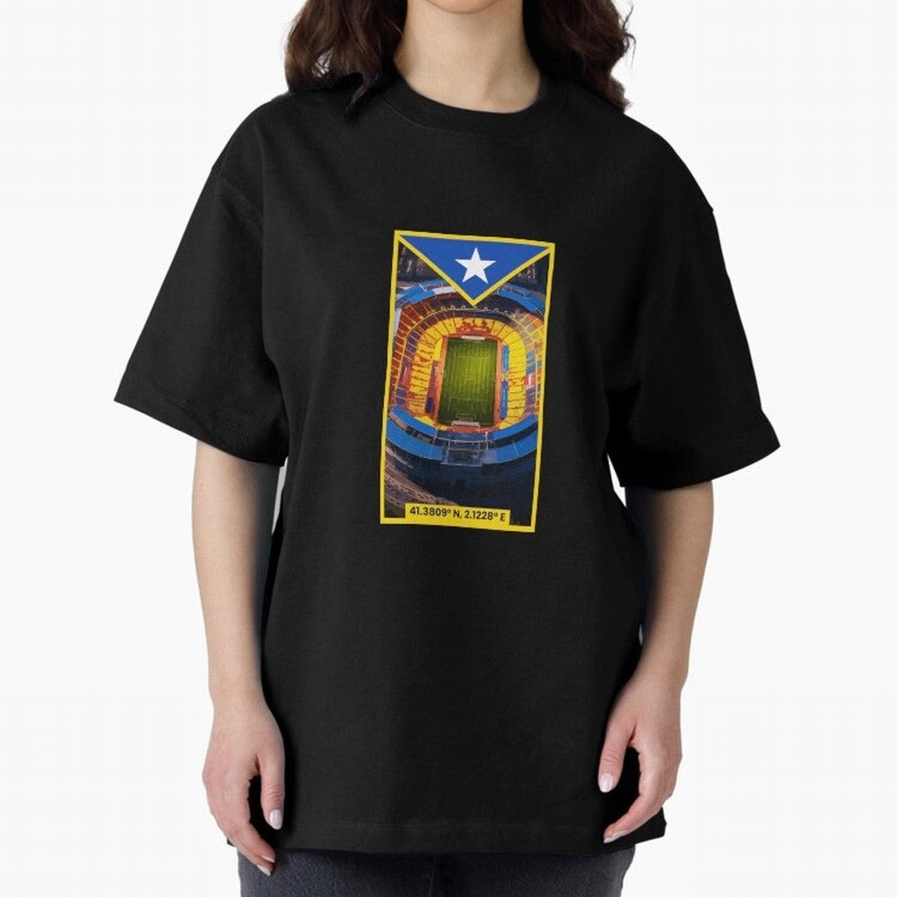 Barcelona Stadium Coordinates Graphic Essential T-Shirt Show Your Tournament Heart for Match Day Hype around FIFA World Cup 2026, Mbappe and Neymar, France, Soccer Culture, Superstar Moments, National Team Dreams and Competitive Fire; Ideal for