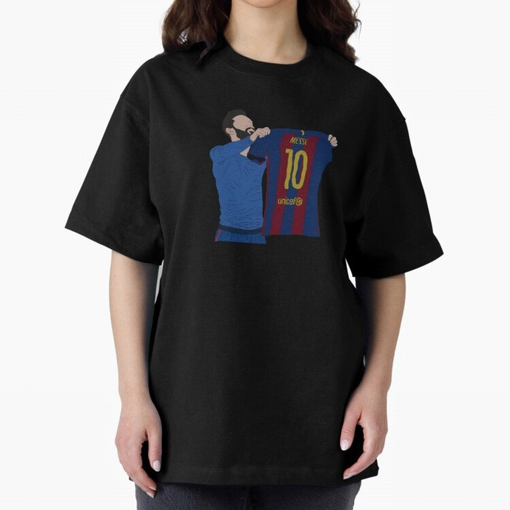 Lionel Messi | Barcelona legend Oversized T-Shirt Celebrate Rivalries and Pride in Match Day Hype around FIFA World Cup 2026 Group Stage, Messi, Netherlands, Vintage Soccer Flavor, Modern Football Stars, National Flags and Final Night Emotion;