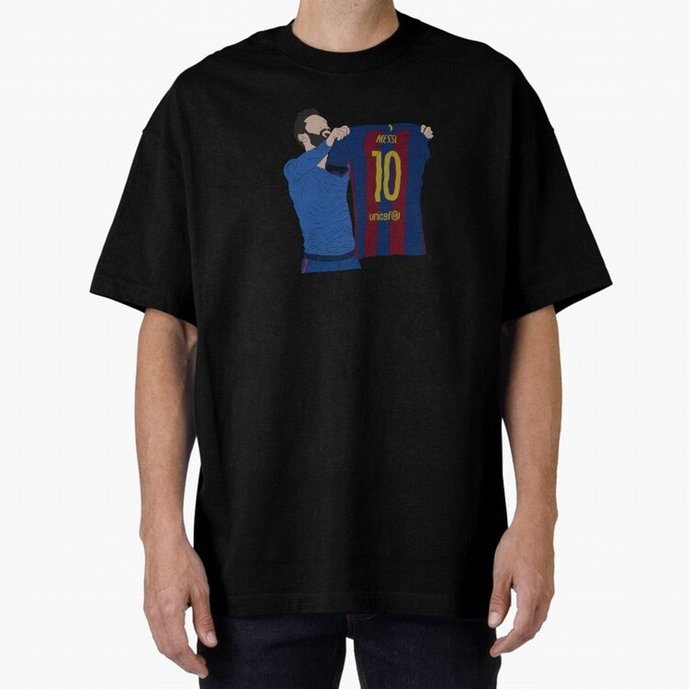 Lionel Messi | Barcelona legend Oversized T-Shirt Celebrate Rivalries and Pride in Match Day Hype around FIFA World Cup 2026 Group Stage, Messi, Netherlands, Vintage Soccer Flavor, Modern Football Stars, National Flags and Final Night Emotion;