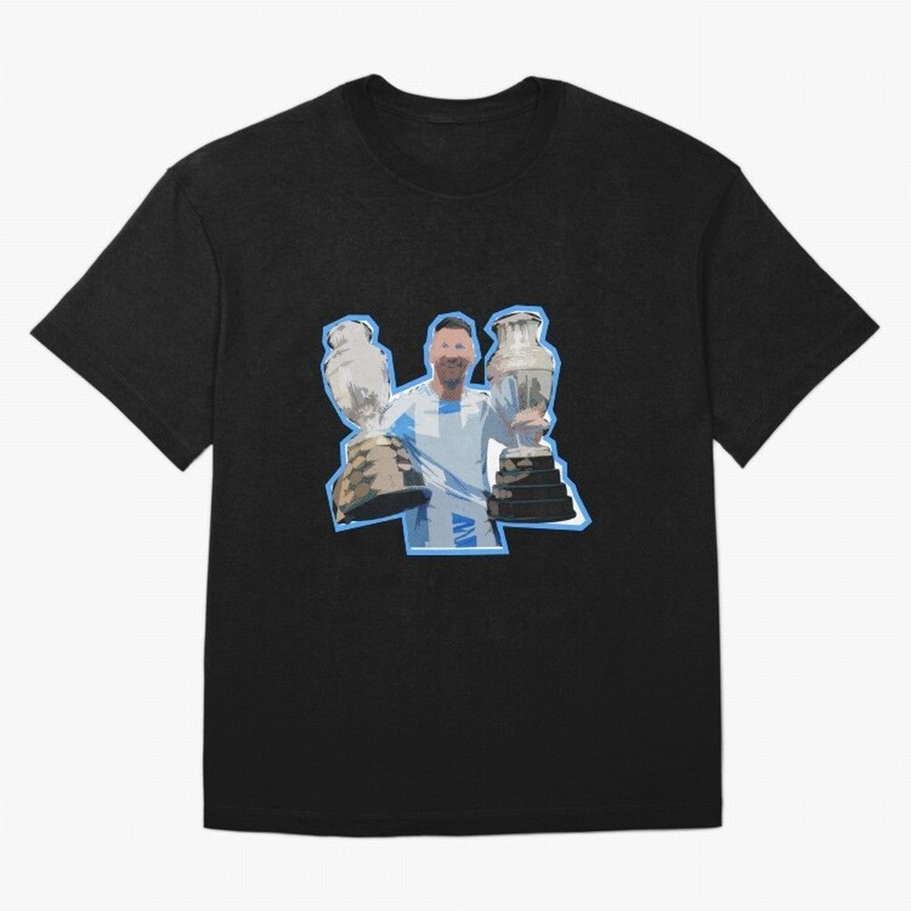 Leo Messi Double Copa Classic T-Shirt Upgrade FIFA World Cup 2026 for Fans of Messi, CR7 and Mbappe and Spain, Bringing Retro Football Energy, Iconic Rivalries, Trophy Chase Drama and Stadium Atmosphere; Great for Supporters Who Love Legendary