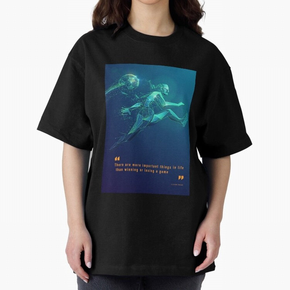 soccer football graphic Lionel Messi quotes Oversized T-Shirt Bring Global Tournament Vibes to FIFA World Cup 2026 Spirit, Highlighting England, Mbappe, Match Day Excitement, Supporter Culture, Golden Goals and Global Football Passion; Ideal for