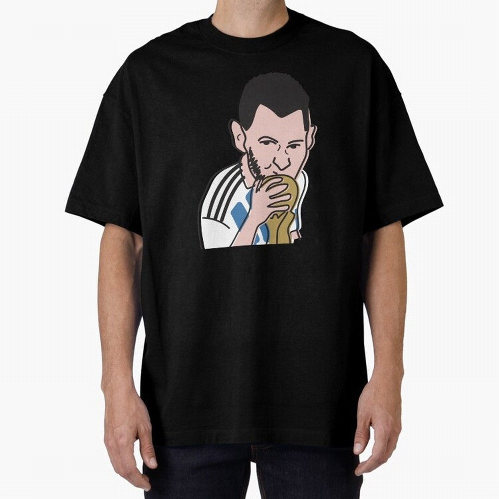 Lionel Messi in Weirdtual Reality Oversized T-Shirt Celebrate the Stars of the FIFA World Cup 2026 Group Stage Journey through Neymar Highlights, France Pride, Football Festival Excitement, Trophy Ambitions, Country Rivalries and Star Player Buzz;
