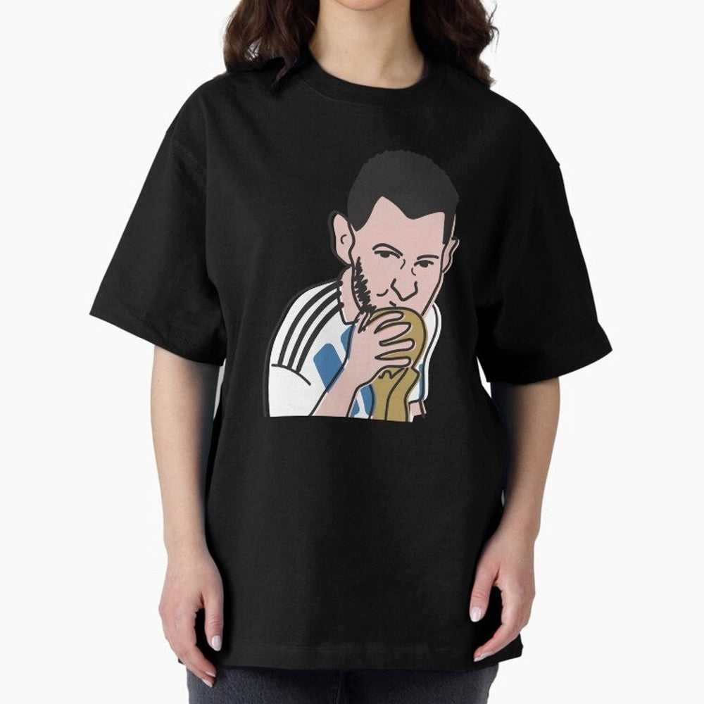 Lionel Messi in Weirdtual Reality Oversized T-Shirt Celebrate the Stars of the FIFA World Cup 2026 Group Stage Journey through Neymar Highlights, France Pride, Football Festival Excitement, Trophy Ambitions, Country Rivalries and Star Player Buzz;