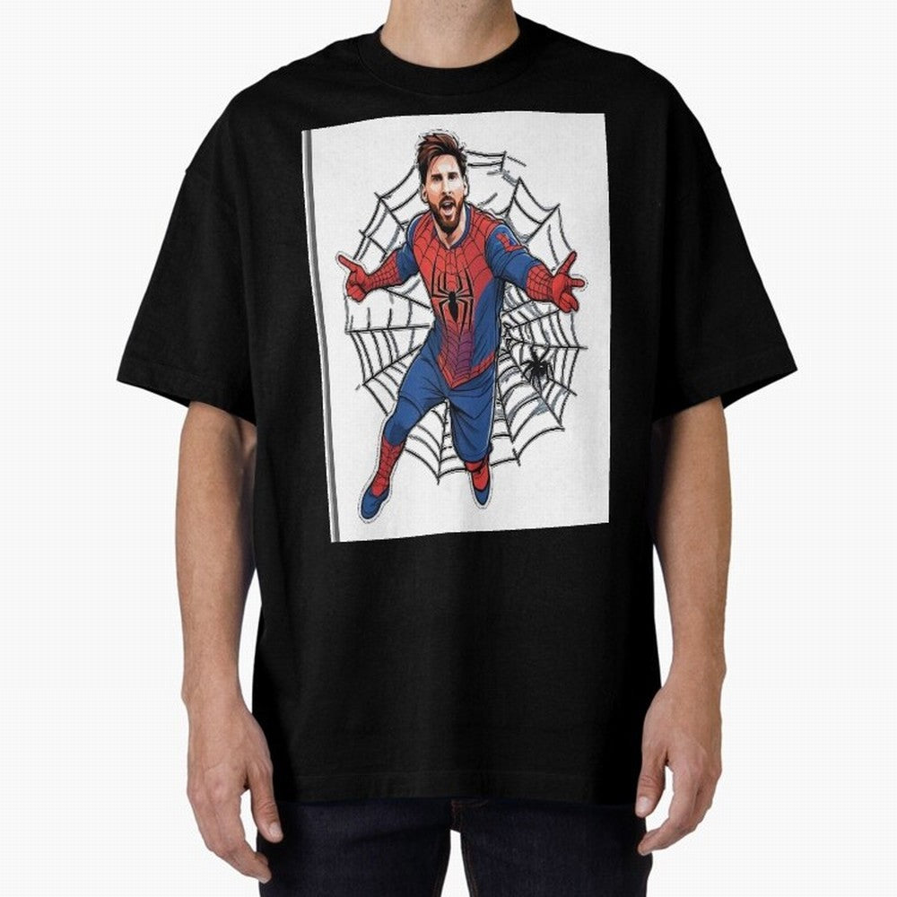 Lionel Messi Spider Oversized T-Shirt Cheer for Match Day Hype around FIFA World Cup 2026 USA Canada Mexico, Cristiano Ronaldo, Haaland and CR7, Argentina, Sports Nostalgia, International Competition, Famous Players and Unforgettable Victories;