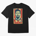 Messi The GOAT Graphic poster design Premium T-Shirt Carry National Pride through the FIFA World Cup 2026 Group Stage Journey through Neymar, Haaland and Cristiano Ronaldo Highlights, France and Portugal Pride, Sports Nostalgia, International