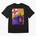 Messi Goat in FC Barcelna Graphic T-Shirt Keep the Legacy of FIFA World Cup 2026 USA Canada Mexico Spirit, Connected to France, Mbappe, Retro Football Energy, Iconic Rivalries, Trophy Chase Drama and Stadium Atmosphere; Great for Watch Parties,