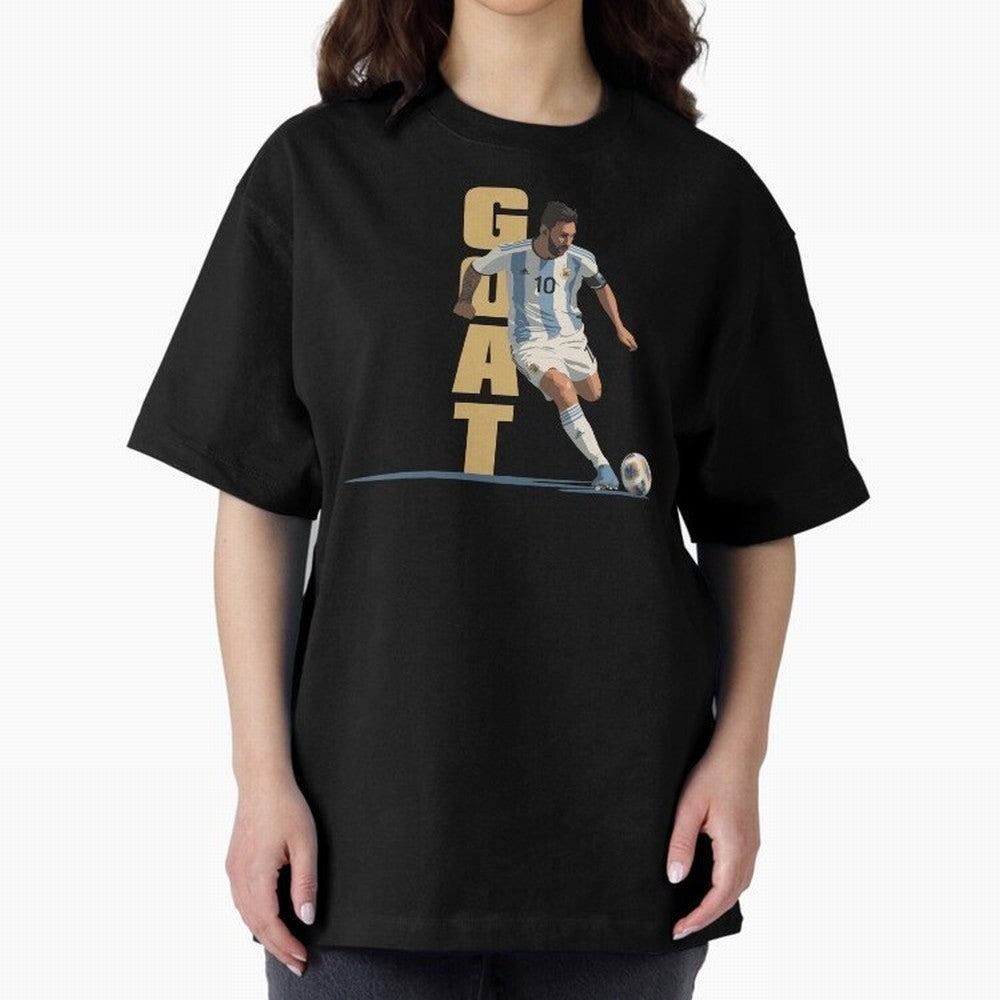 Messi in action GOAT Minimalist Graphic Premium T-Shirt Live the Energy of Global Football Passion for FIFA World Cup 2026 Group Stage, Built around Haaland, Brazil, Sports Nostalgia, International Competition, Famous Players and Unforgettable