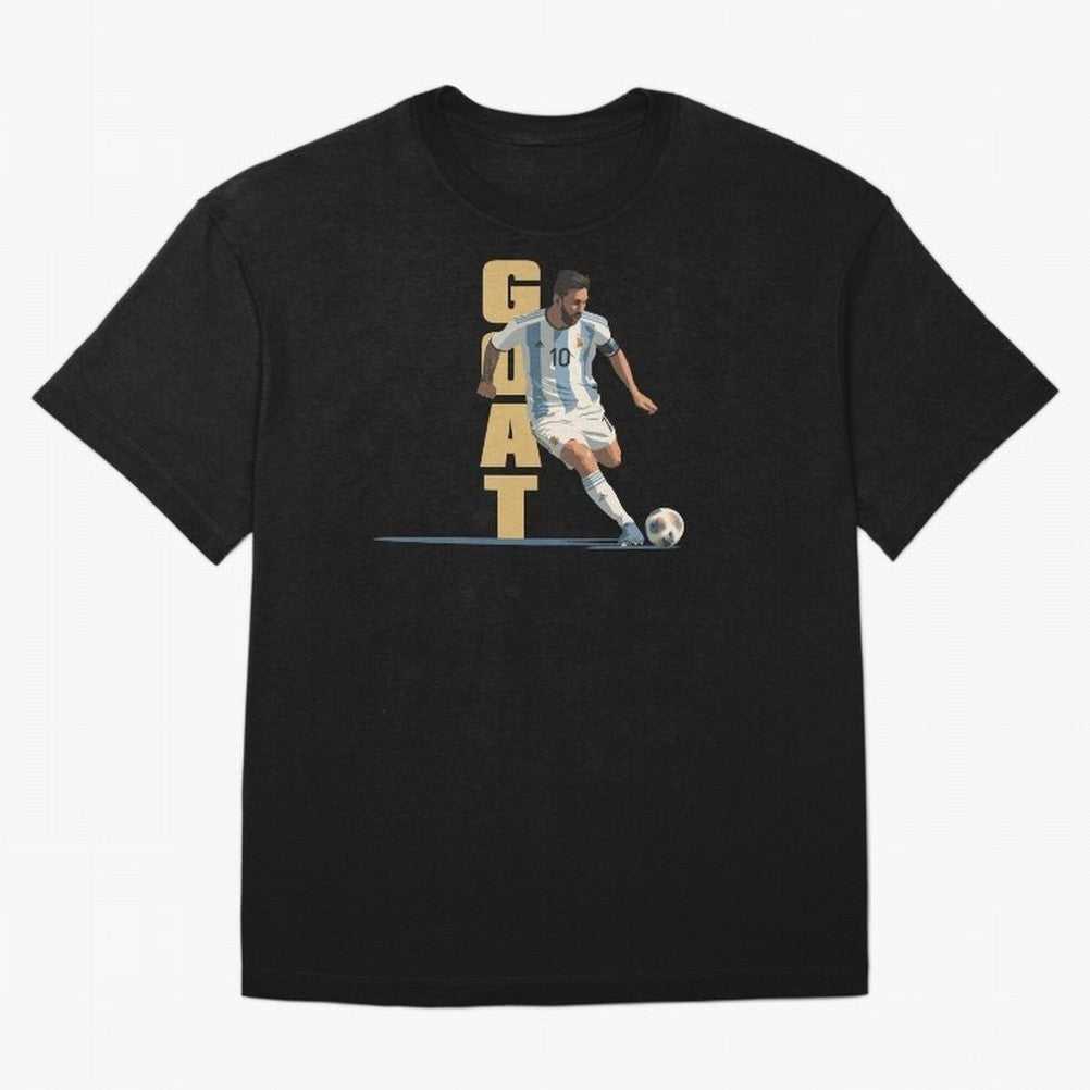 Messi in action GOAT Minimalist Graphic Premium T-Shirt Live the Energy of Global Football Passion for FIFA World Cup 2026 Group Stage, Built around Haaland, Brazil, Sports Nostalgia, International Competition, Famous Players and Unforgettable