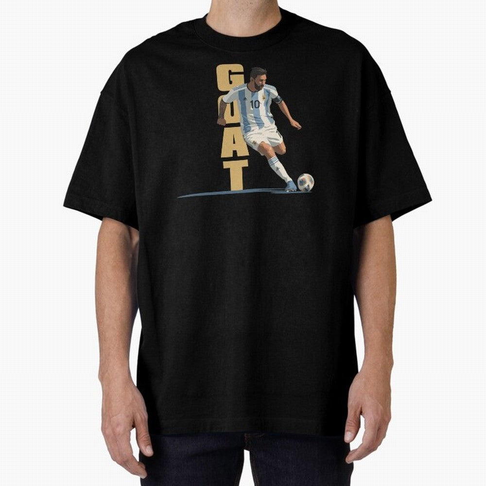 Messi in action GOAT Minimalist Graphic Premium T-Shirt Live the Energy of Global Football Passion for FIFA World Cup 2026 Group Stage, Built around Haaland, Brazil, Sports Nostalgia, International Competition, Famous Players and Unforgettable