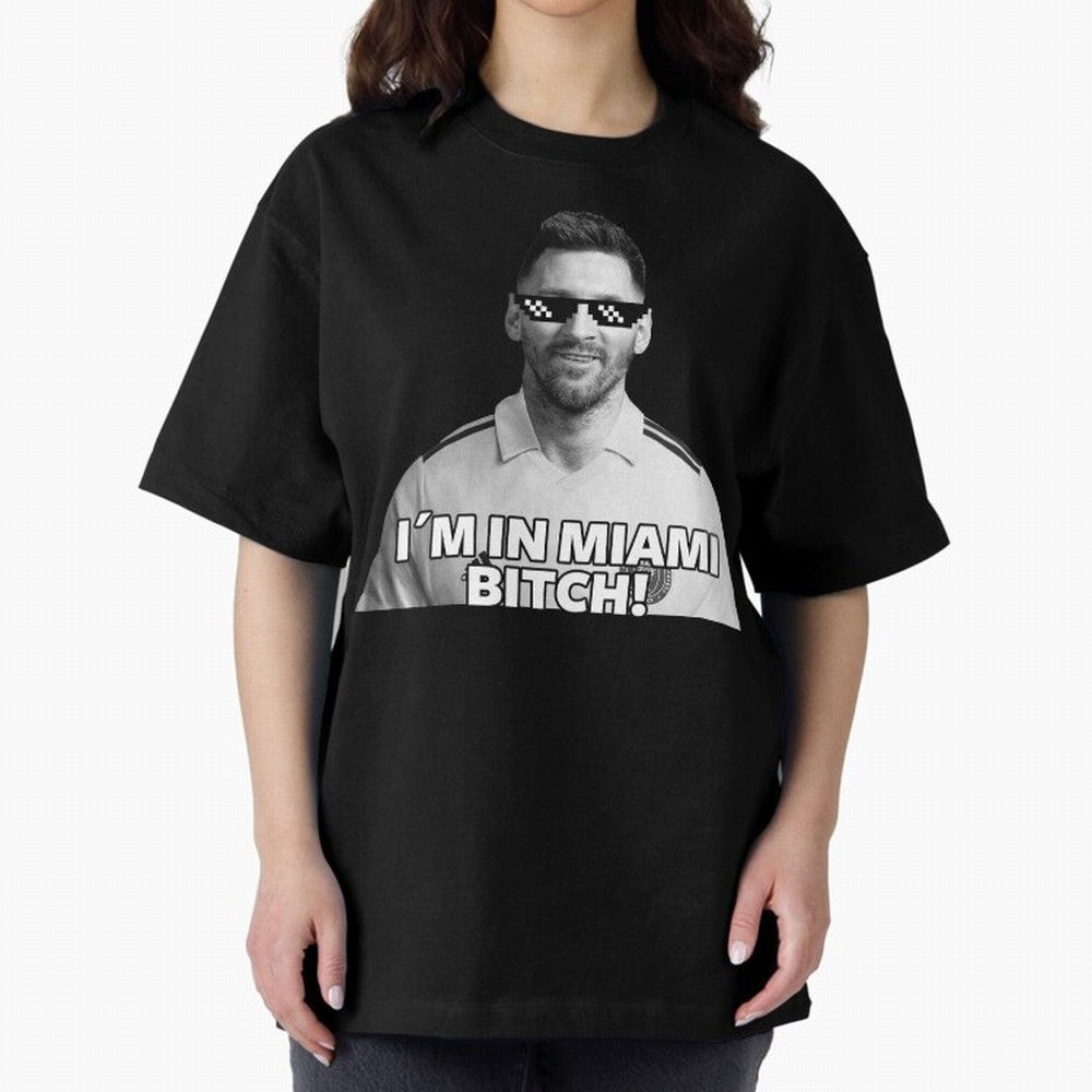 Lionel Messi Inter Miami Football Soccer meme Welcome to Miami I¡äm in Miami Bitch quotes funny champions player Sticker Premium T-Shirt Create FIFA World Cup 2026 USA Canada Mexico for Fans of Cristiano Ronaldo, Haaland and CR7 and Argentina,
