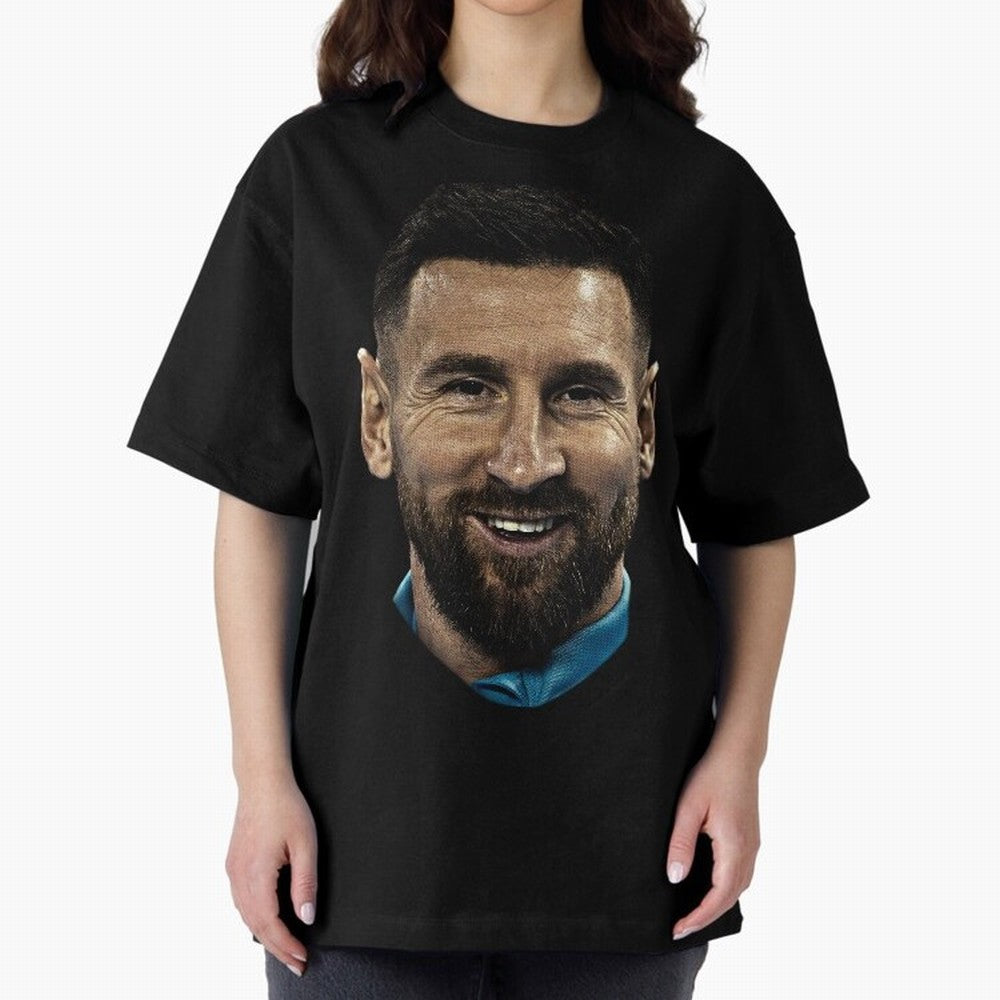 Messi Iconic Smile - Streetwear Style Portrait Premium T-Shirt Fuel Match Day Hype around FIFA World Cup 2026 Group Stage, Mbappe, France and Portugal, Game Day Rituals, Football Legends, Country Pride and the Road to the Final; Perfect for