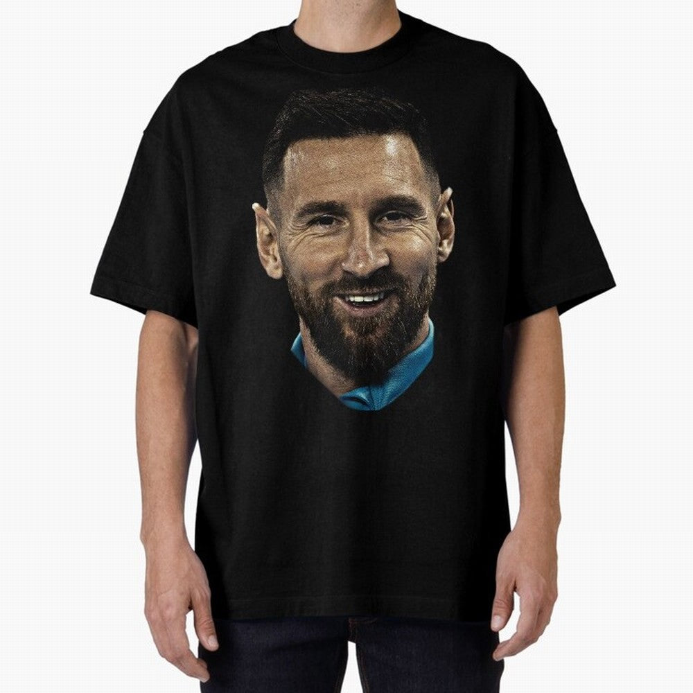 Messi Iconic Smile - Streetwear Style Portrait Premium T-Shirt Fuel Match Day Hype around FIFA World Cup 2026 Group Stage, Mbappe, France and Portugal, Game Day Rituals, Football Legends, Country Pride and the Road to the Final; Perfect for