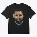 Messi Iconic Smile - Streetwear Style Portrait Premium T-Shirt Fuel Match Day Hype around FIFA World Cup 2026 Group Stage, Mbappe, France and Portugal, Game Day Rituals, Football Legends, Country Pride and the Road to the Final; Perfect for