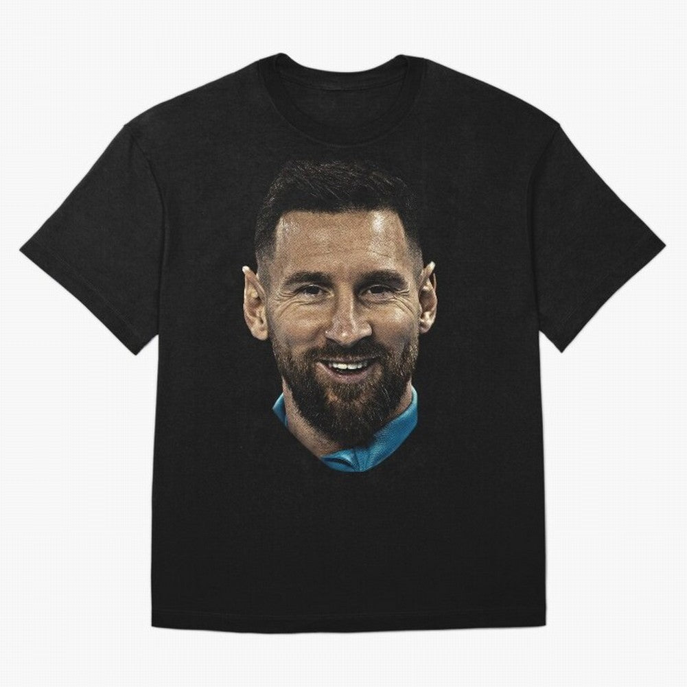 Messi Iconic Smile - Streetwear Style Portrait Premium T-Shirt Fuel Match Day Hype around FIFA World Cup 2026 Group Stage, Mbappe, France and Portugal, Game Day Rituals, Football Legends, Country Pride and the Road to the Final; Perfect for