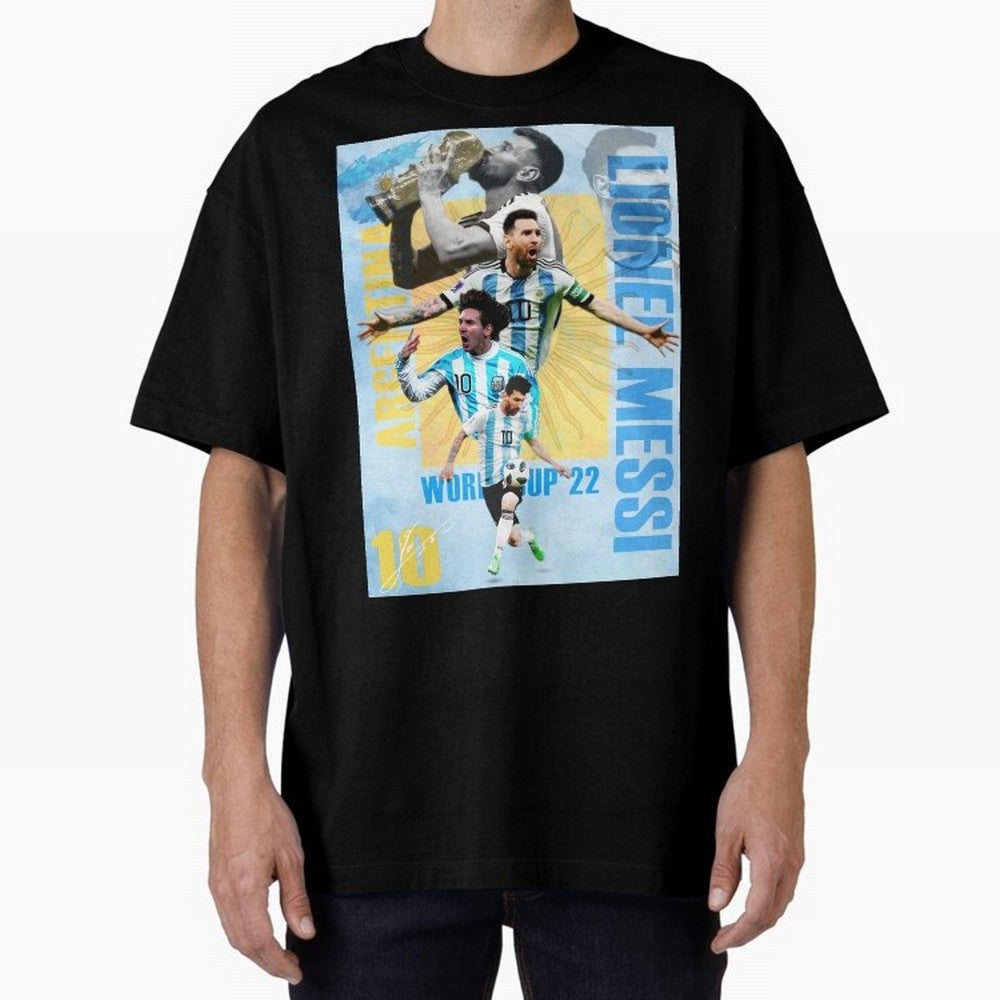 Lionel Messi Argentina World Cup Victory Poster - 2022 Soccer Champion Wall Art Premium T-Shirt Celebrate the FIFA World Cup 2026 Group Stage Journey through Cristiano Ronaldo Highlights, Argentina, France and Brazil Pride, Football Festival