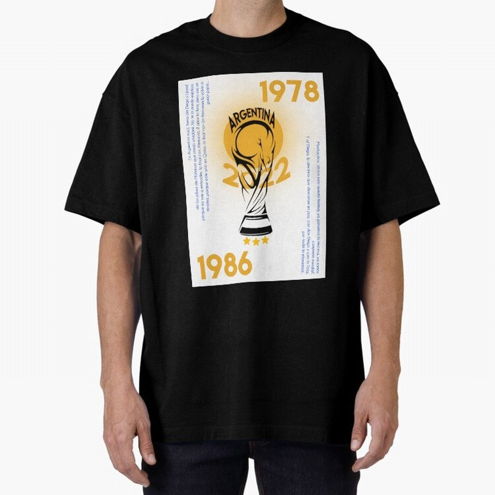 WORLD CHAMPIONS ARGENTINA Premium T-Shirt Celebrate the Road through Match Day Hype around FIFA World Cup 2026, Haaland and Mbappe, Brazil, Vintage Soccer Flavor, Modern Football Stars, National Flags and Final Night Emotion; Perfect for Fans,