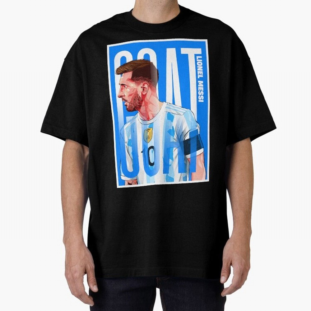 Lionel Messi The GOAT Illustration artwork Premium T-Shirt Join the Global Buzz around Global Football Passion for FIFA World Cup 2026 USA Canada Mexico, Centered on Cristiano Ronaldo, Haaland and CR7, France, Champion Mindset, Group Stage Buzz,