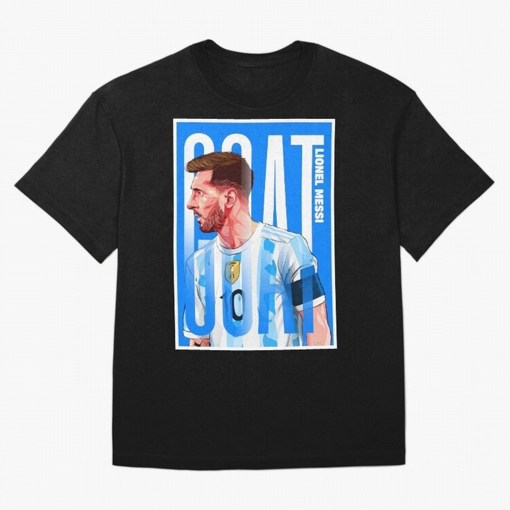 Lionel Messi The GOAT Illustration artwork Premium T-Shirt Join the Global Buzz around Global Football Passion for FIFA World Cup 2026 USA Canada Mexico, Centered on Cristiano Ronaldo, Haaland and CR7, France, Champion Mindset, Group Stage Buzz,