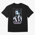 Lionel Messi Holographic Style Portrait art illustration Premium T-Shirt Make the Season About FIFA World Cup 2026 for Fans of Messi and Cristiano Ronaldo and England, Bringing Global Supporter Spirit, Legendary Goals, National Colors and