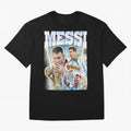 Messi Champion Vintage Retro Design Premium T-Shirt Cheer through Every Moment of FIFA World Cup 2026 Group Stage for Fans of Messi and France and Portugal, Bringing Vintage Soccer Flavor, Modern Football Stars, National Flags and Final Night