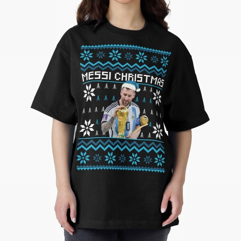 Leo Messi Christmas Ugly Sweater Design Classic T-Shirt Show Fan Pride Across Global Football Passion for FIFA World Cup 2026 Group Stage, Centered on Mbappe, England and Germany, Goal Celebration Energy, Supporter Heritage, Football Icons and
