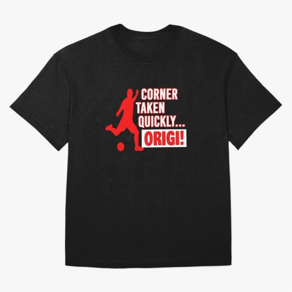 Corner Taken Quickly Origi (Red) Essential T-Shirt Support Your Favorite Stars during Match Day Hype around FIFA World Cup 2026, CR7, France and Portugal, Worldwide Fan Energy, Dramatic Goals, Stadium Lights and Championship Celebrations; Great for