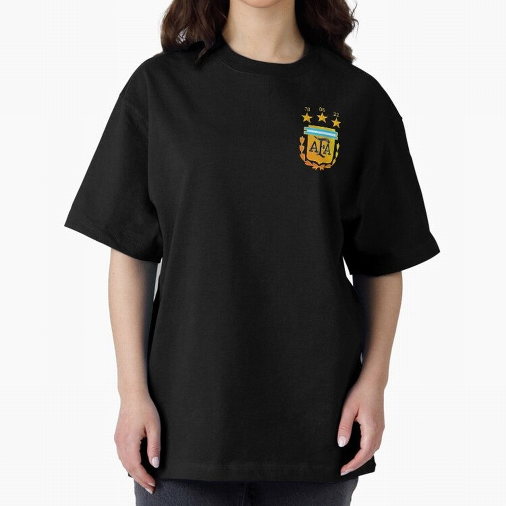 AFA ARGENTINA CHAMPION QATAR 2022 3 STARS Oversized T-Shirt Celebrate Unforgettable Nights in FIFA World Cup 2026 for Fans of Neymar and Brazil, Bringing Stadium Chants, National Pride, Trophy Dreams and Unforgettable Football Memories; Great for