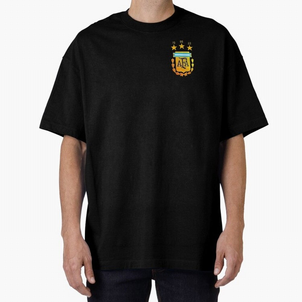 AFA ARGENTINA CHAMPION QATAR 2022 3 STARS Oversized T-Shirt Celebrate Unforgettable Nights in FIFA World Cup 2026 for Fans of Neymar and Brazil, Bringing Stadium Chants, National Pride, Trophy Dreams and Unforgettable Football Memories; Great for