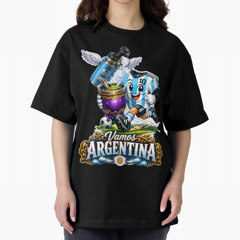 Cancha & Mate Dreams ¨C Argentina Football Heritage - Argentina Football Mate Mascot - Messi 10 Soccer Fan Art Classic T-Shirt Honor Match Day Hype around FIFA World Cup 2026 Group Stage, Haaland and Mbappe, England and Germany, Global Supporter