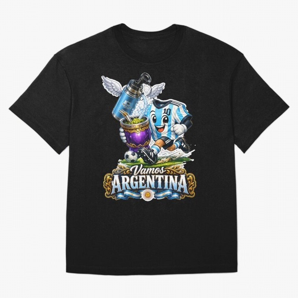 Cancha & Mate Dreams ¨C Argentina Football Heritage - Argentina Football Mate Mascot - Messi 10 Soccer Fan Art Classic T-Shirt Honor Match Day Hype around FIFA World Cup 2026 Group Stage, Haaland and Mbappe, England and Germany, Global Supporter