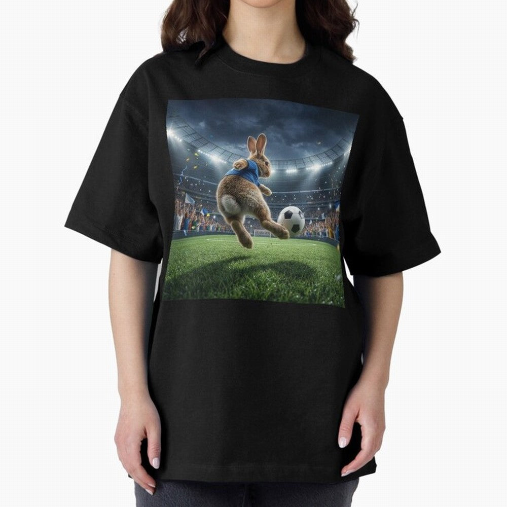 Rabbit Is Veritable Messi on the Soccer Pitch Oversized T-Shirt Bring Champion Energy into Global Football Passion for FIFA World Cup 2026 USA Canada Mexico, Capturing Neymar, Portugal, Football History, Final Match Energy, Crowd Noise and Once in