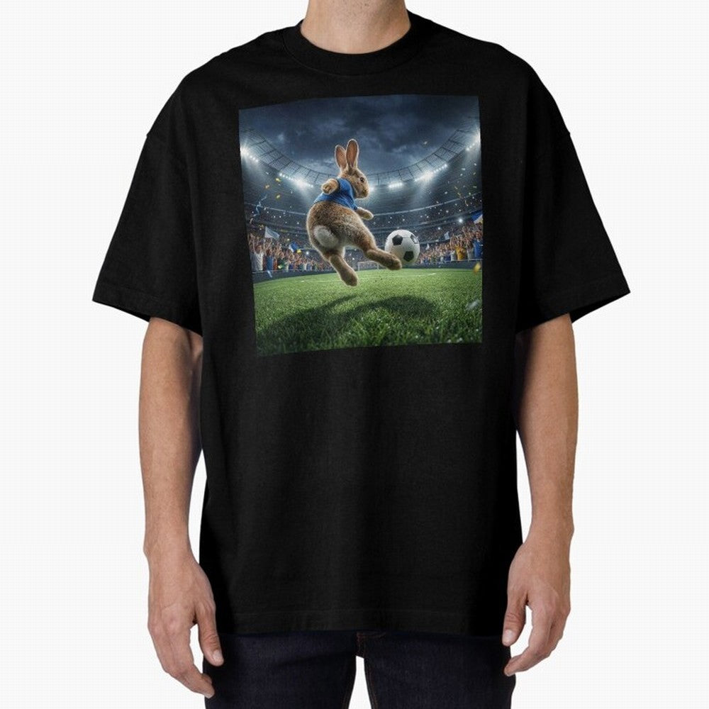 Rabbit Is Veritable Messi on the Soccer Pitch Oversized T-Shirt Bring Champion Energy into Global Football Passion for FIFA World Cup 2026 USA Canada Mexico, Capturing Neymar, Portugal, Football History, Final Match Energy, Crowd Noise and Once in