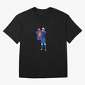 Messi Iconic Celebration Pixel Classic T-Shirt Support FIFA World Cup 2026 USA Canada Mexico Spirit, Inspired by Portugal, Neymar, Haaland and Cristiano Ronaldo, Sports Nostalgia, International Competition, Famous Players and Unforgettable