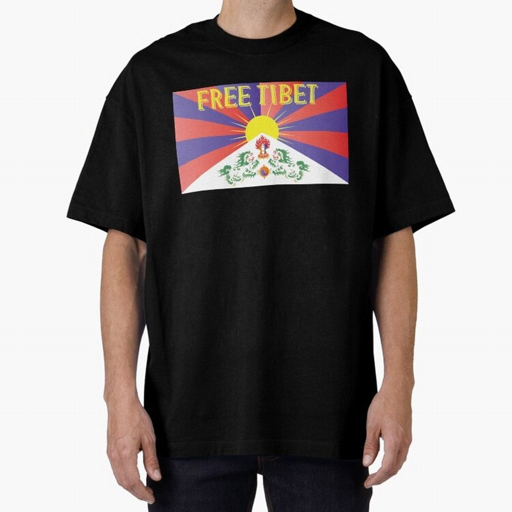 Free Tibet Movement Oversized T-Shirt Bring International Match Energy to Global Football Passion for FIFA World Cup 2026 Group Stage, Driven by Messi, CR7 and Mbappe, Brazil, Global Supporter Spirit, Legendary Goals, National Colors and Tournament