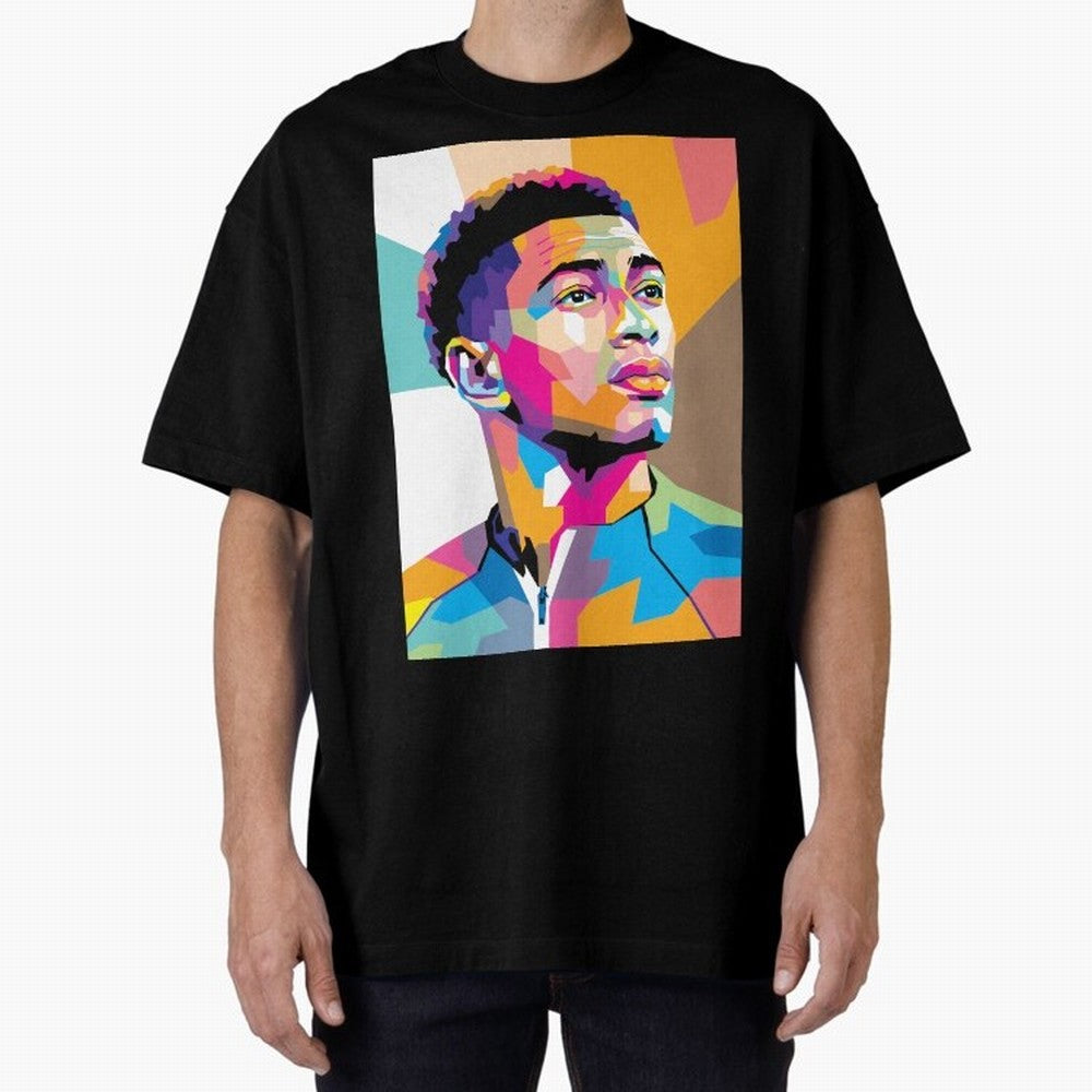 Jude Bellingham in WPAP Style Classic T-Shirt Spotlight Global Football Passion for FIFA World Cup 2026 USA Canada Mexico, with Messi and Cristiano Ronaldo, England, France and Netherlands, Soccer Culture, Superstar Moments, National Team Dreams