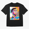 Jude Bellingham in WPAP Style Classic T-Shirt Spotlight Global Football Passion for FIFA World Cup 2026 USA Canada Mexico, with Messi and Cristiano Ronaldo, England, France and Netherlands, Soccer Culture, Superstar Moments, National Team Dreams